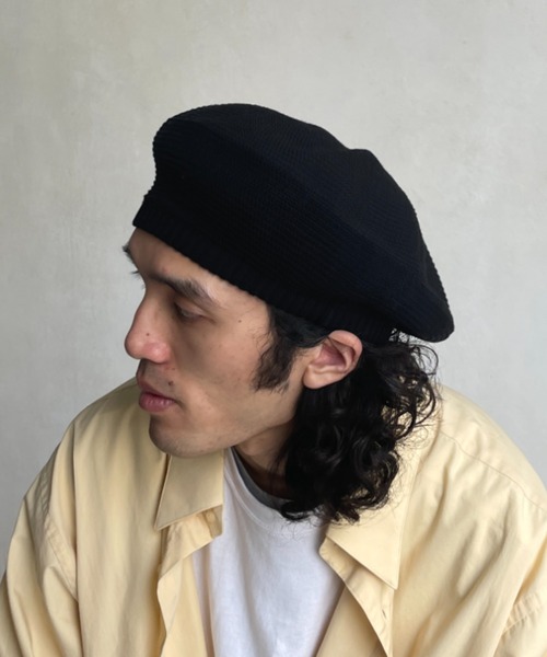 CPCM（シーピーシーエム）の「コットンニットベレー帽（ハンチング/ベレー帽・メンズ・ブラック/ベージュ・FREE）」の3枚目の写真