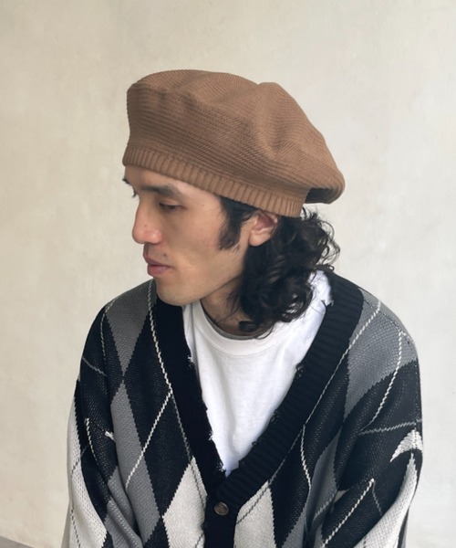 CPCM（シーピーシーエム）の「コットンニットベレー帽（ハンチング/ベレー帽・メンズ・ブラック/ベージュ・FREE）」の10枚目の写真