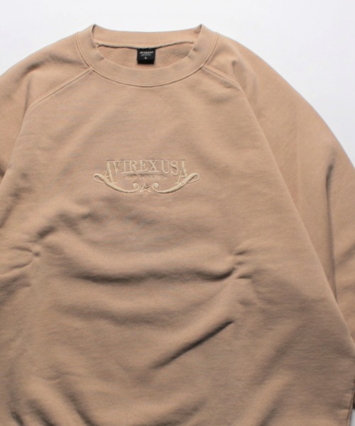 AVIREX(アヴィレックス)の「【直営店限定】ピグメント ラグラン スウェット / PIGMENT RAGLAN SWEAT / アヴィレックス / AVIREX(スウェット・メンズ・チャコールグレー/ベージュ・MEDIUM/LARGE/X-LARGE)」の2枚目の写真
