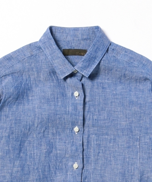 Demi-Luxe BEAMS（デミルクス ビームス）の「luxluft / リネン シャンブレーブラウス（シャツ/ブラウス・レディース・ホワイト/サックスブルー・36/38）」の6枚目の写真