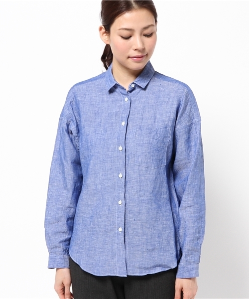 Demi-Luxe BEAMS（デミルクス ビームス）の「luxluft / リネン シャンブレーブラウス（シャツ/ブラウス・レディース・ホワイト/サックスブルー・36/38）」の10枚目の写真