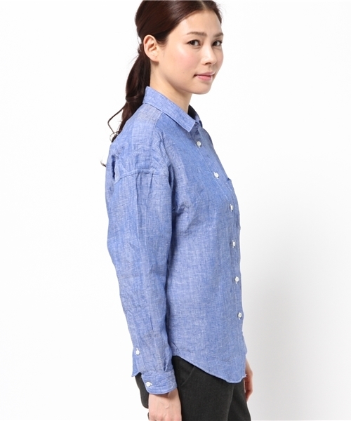 Demi-Luxe BEAMS（デミルクス ビームス）の「luxluft / リネン シャンブレーブラウス（シャツ/ブラウス・レディース・ホワイト/サックスブルー・36/38）」の21枚目の写真