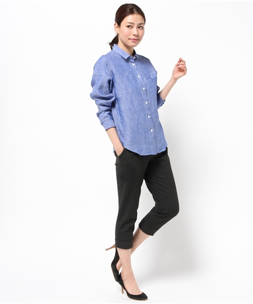 Demi-Luxe BEAMS（デミルクス ビームス）の「luxluft / リネン シャンブレーブラウス（シャツ/ブラウス・レディース・ホワイト/サックスブルー・36/38）」の3枚目の写真