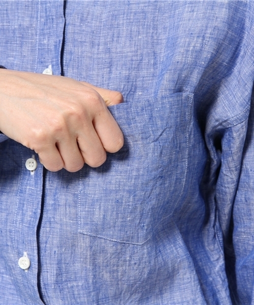 Demi-Luxe BEAMS（デミルクス ビームス）の「luxluft / リネン シャンブレーブラウス（シャツ/ブラウス・レディース・ホワイト/サックスブルー・36/38）」の18枚目の写真