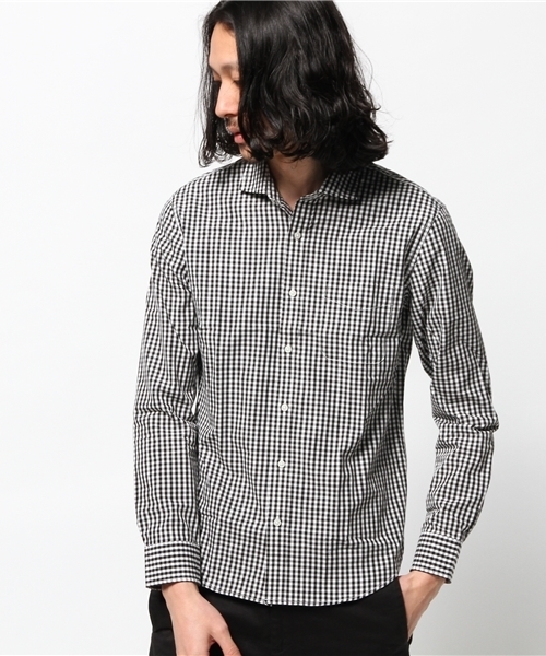 UNION STATION（ユニオンステーション）の「ギンガムチェックシャツ/ワントーン（シャツ/ブラウス・メンズ・ブラック/ブルー・LL/SMALL/LARGE/MEDIUM）」の2枚目の写真