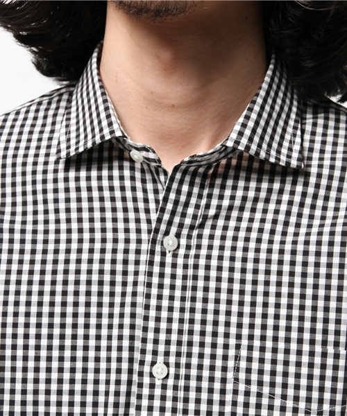 UNION STATION（ユニオンステーション）の「ギンガムチェックシャツ/ワントーン（シャツ/ブラウス・メンズ・ブラック/ブルー・LL/SMALL/LARGE/MEDIUM）」の6枚目の写真