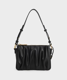 ルーシュド ビーズハンドルショルダーバッグ / Ruched Bead-Handle Shoulder Bag