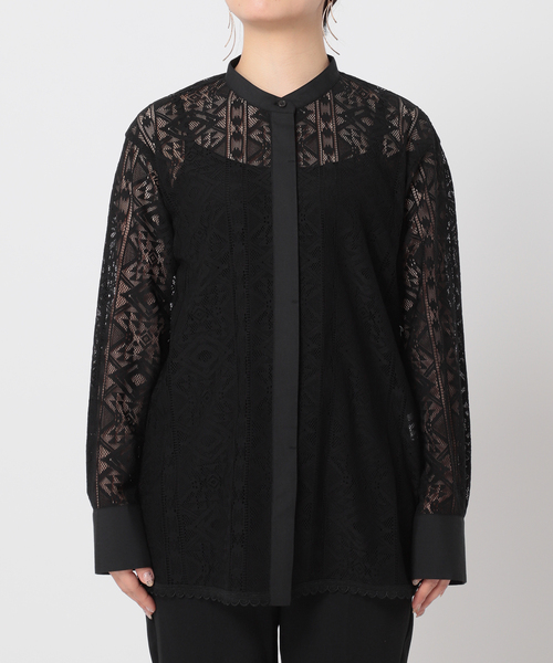 Simplicite(サンプリシテ)の「キカ柄レースシャツ◆(シャツ/ブラウス・レディース・ブラック/ホワイト・FREE)」の11枚目の写真