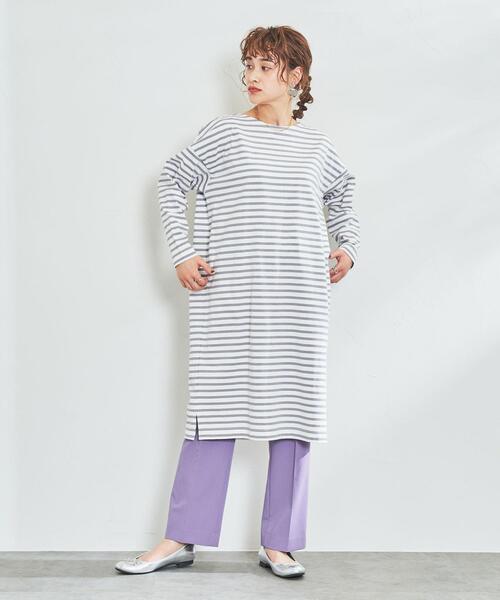 【WEB限定】トレンドに左右されないデザイン。ボーダーボックスシルエットワンピース