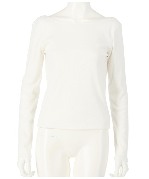 CHILLE(チル)の「バックラウンドリブカットソー(Tシャツ/カットソー・レディース・ピンク/ブラック/ホワイト/ホワイト×ブラック・FREE)」の8枚目の写真