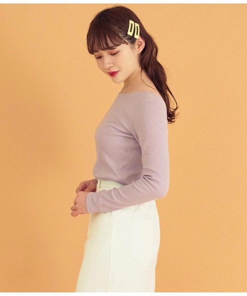 CHILLE(チル)の「バックラウンドリブカットソー(Tシャツ/カットソー・レディース・ピンク/ブラック/ホワイト/ホワイト×ブラック・FREE)」の14枚目の写真