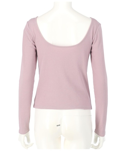 CHILLE(チル)の「バックラウンドリブカットソー(Tシャツ/カットソー・レディース・ピンク/ブラック/ホワイト/ホワイト×ブラック・FREE)」の20枚目の写真