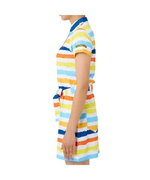 Loudmouth(ラウドマウス)の「LOUDMOUTH/ラウドマウス ゴルフウェア 総柄 吸汗速乾 UVカット ウエスト紐 ボタンダウン 半袖 ひざ上 ミニ丈 ワンピース(ワンピース・レディース・マルチ/ホワイト系その他/ライトグリーン系/その他・M/LL/S/L)」の16枚目の写真