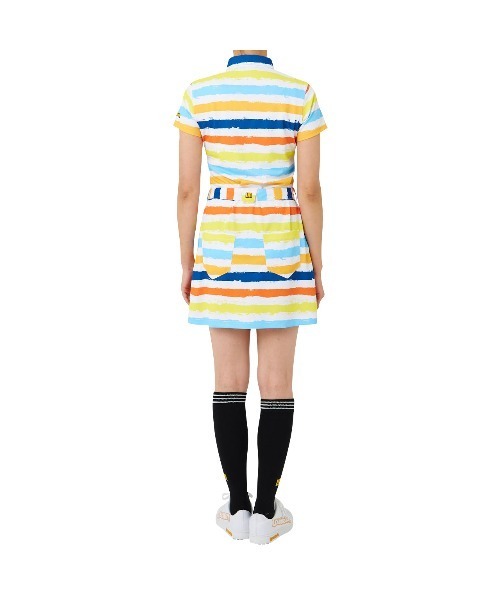 Loudmouth(ラウドマウス)の「LOUDMOUTH/ラウドマウス ゴルフウェア 総柄 吸汗速乾 UVカット ウエスト紐 ボタンダウン 半袖 ひざ上 ミニ丈 ワンピース(ワンピース・レディース・マルチ/ホワイト系その他/ライトグリーン系/その他・M/LL/S/L)」の19枚目の写真