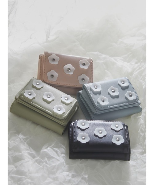 merry jenny（メリージェニー）の「flowerミニウォレット（財布・レディース・ブラック/ピンク/ブルー/グリーン・FREE）」の5枚目の写真