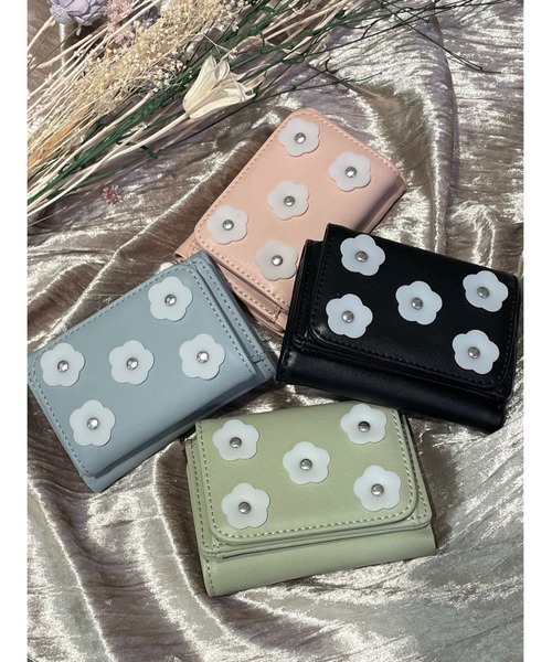 merry jenny（メリージェニー）の「flowerミニウォレット（財布・レディース・ブラック/ピンク/ブルー/グリーン・FREE）」の7枚目の写真