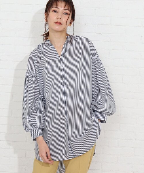 SHOO・LA・RUE(シューラルー)の「◆多ボタンチュニックブラウス(シャツ/ブラウス・レディース・ピンク/ホワイト系/ライトグレー系2/グリーン系/ブルー系2・00)」の5枚目の写真
