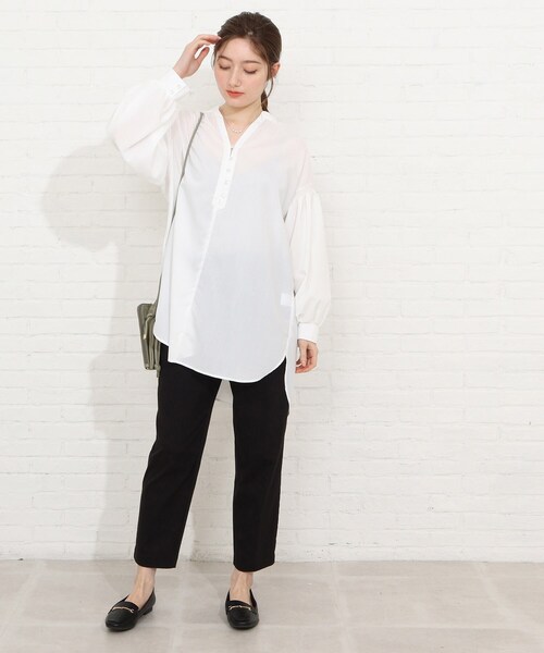 SHOO・LA・RUE(シューラルー)の「◆多ボタンチュニックブラウス(シャツ/ブラウス・レディース・ピンク/ホワイト系/ライトグレー系2/グリーン系/ブルー系2・00)」の16枚目の写真