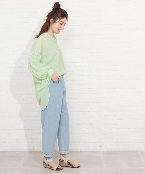SHOO・LA・RUE(シューラルー)の「◆多ボタンチュニックブラウス(シャツ/ブラウス・レディース・ピンク/ホワイト系/ライトグレー系2/グリーン系/ブルー系2・00)」の20枚目の写真