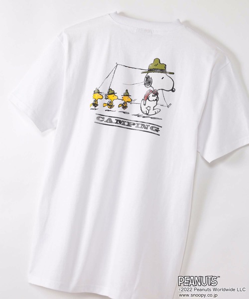 PEANUTS(ピーナッツ)の「【PEANUTS/ピーナッツ】 スヌーピー オリジナルデザインTシャツ(Tシャツ/カットソー・メンズ・ダークグリーン/ホワイト系その他/ピンク系その他/ベージュ系その他/ベージュ/ホワイト/ブルー・MEDIUM/SMALL/LARGE/X-LARGE)」の11枚目の写真