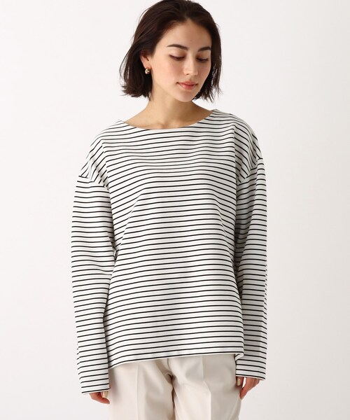 OPAQUE.CLIP（オペークドットクリップ）の「◆ピマコットン リップルカットソー（Tシャツ/カットソー・レディース・ブラック/ナチュラル/ホワイト系その他3/ホワイト系・40/38/42）」の5枚目の写真