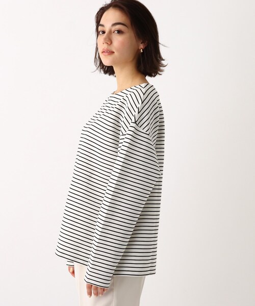 OPAQUE.CLIP（オペークドットクリップ）の「◆ピマコットン リップルカットソー（Tシャツ/カットソー・レディース・ブラック/ナチュラル/ホワイト系その他3/ホワイト系・40/38/42）」の6枚目の写真