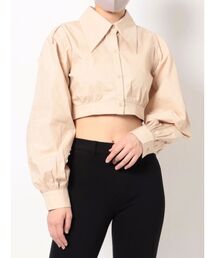 ビッグカラークロップシャツトップ