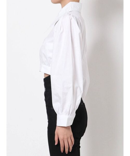 EMODA(エモダ)の「ビッグカラークロップシャツトップ(シャツ/ブラウス・レディース・ホワイト/ブラック/ベージュ・FREE)」の10枚目の写真