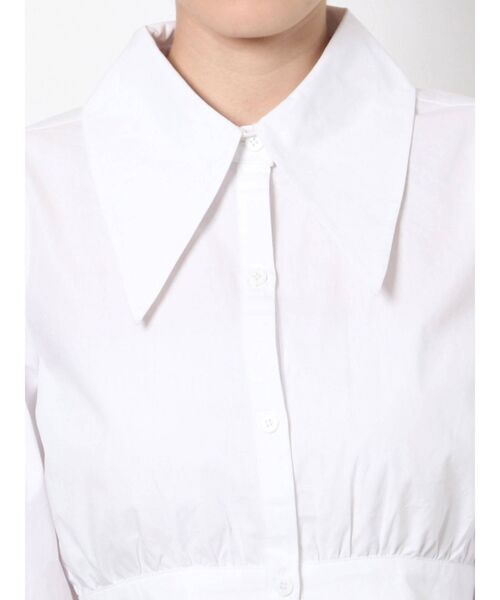 EMODA(エモダ)の「ビッグカラークロップシャツトップ(シャツ/ブラウス・レディース・ホワイト/ブラック/ベージュ・FREE)」の12枚目の写真