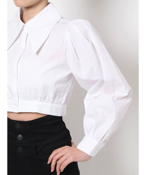 EMODA(エモダ)の「ビッグカラークロップシャツトップ(シャツ/ブラウス・レディース・ホワイト/ブラック/ベージュ・FREE)」の13枚目の写真