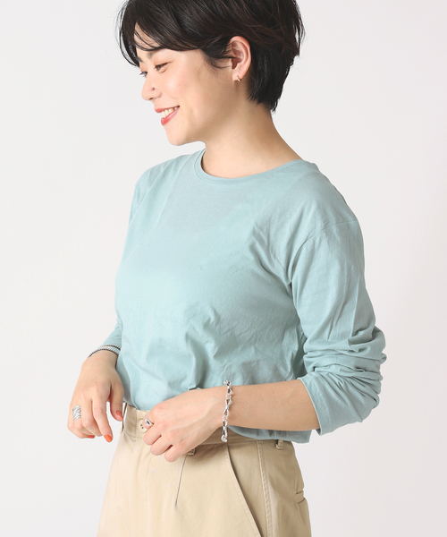 B.C STOCK(ベーセーストック)の「シアー ロング スリーブ TEE(Tシャツ/カットソー・レディース・ブラック/オレンジ/ブルー/アイボリー・FREE)」の9枚目の写真