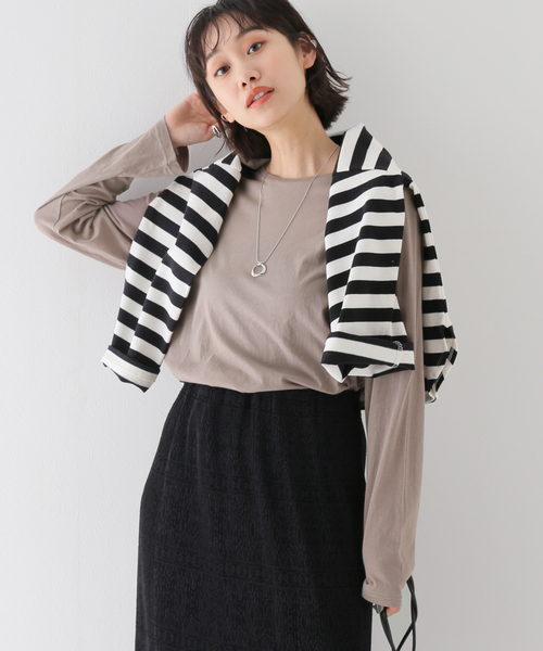 B.C STOCK(ベーセーストック)の「シアー ロング スリーブ TEE(Tシャツ/カットソー・レディース・ブラック/オレンジ/ブルー/アイボリー・FREE)」の15枚目の写真
