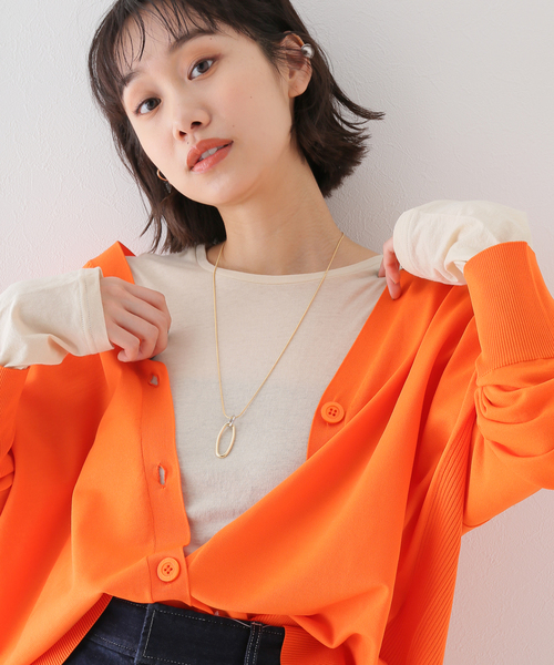 B.C STOCK(ベーセーストック)の「シアー ロング スリーブ TEE(Tシャツ/カットソー・レディース・ブラック/オレンジ/ブルー/アイボリー・FREE)」の18枚目の写真