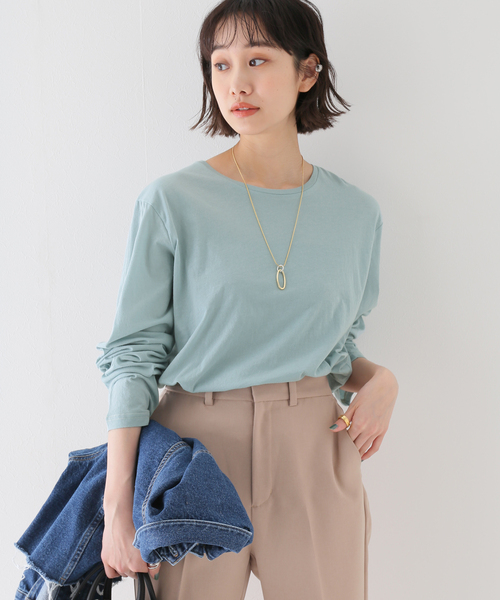 B.C STOCK(ベーセーストック)の「シアー ロング スリーブ TEE(Tシャツ/カットソー・レディース・ブラック/オレンジ/ブルー/アイボリー・FREE)」の21枚目の写真