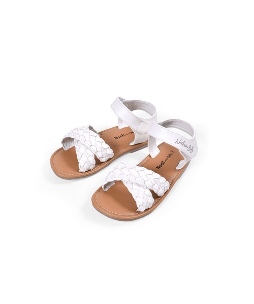 Noeil aime BeBe（ノイユエイムベベ）の「NoeilaimeBeBe/合皮クロスロゴ刺繍サンダル(15~20cm)（サンダル・キッズ・ホワイト・15 /20/18/17/19/16）」の7枚目の写真