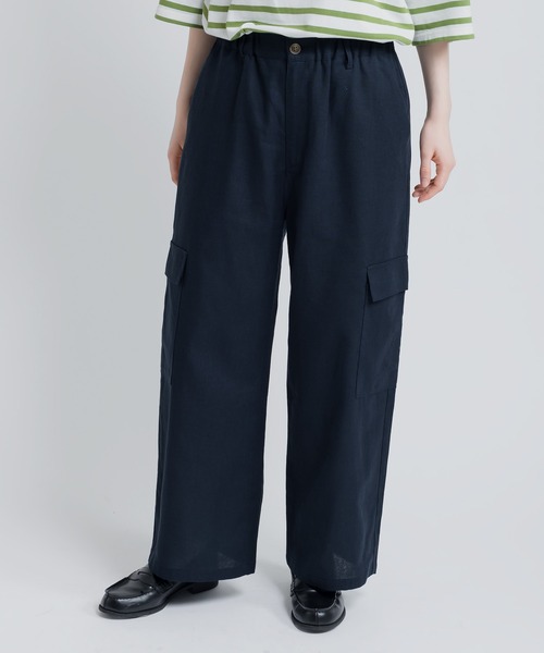 MUHET（ミュエータ）の「リネン混カーゴパンツ（カーゴパンツ・レディース・ネイビー/ブラウン・SMALL/MEDIUM/X-LARGE）」の5枚目の写真