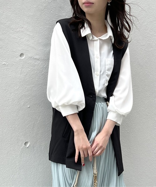 one way（ワンウェイ）の「ノーカラーベスト（ベスト・レディース・ホワイト/ブラック・FREE）」の12枚目の写真