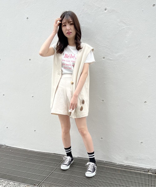 one way（ワンウェイ）の「ノーカラーベスト（ベスト・レディース・ホワイト/ブラック・FREE）」の5枚目の写真