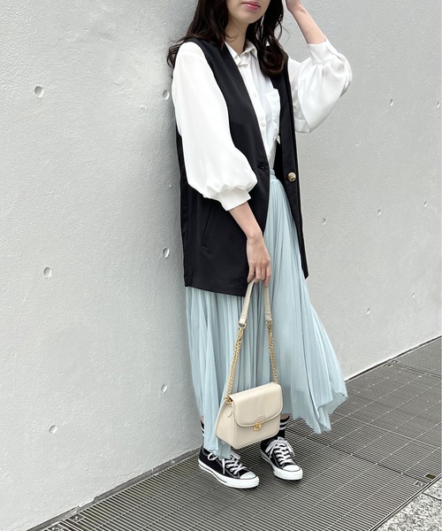 one way（ワンウェイ）の「ノーカラーベスト（ベスト・レディース・ホワイト/ブラック・FREE）」の11枚目の写真