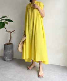 DouDou | 【WEB限定】 バックギャザーコットンボイルワンピース(ワンピース)