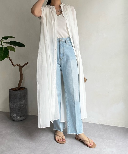 DouDou(ドゥドゥ)の「【WEB限定】 バックギャザーコットンボイルワンピース(ワンピース・レディース・ブラック/ホワイト/イエロー・FREE)」の20枚目の写真