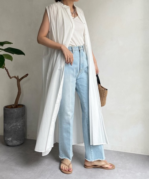 DouDou(ドゥドゥ)の「【WEB限定】 バックギャザーコットンボイルワンピース(ワンピース・レディース・ブラック/ホワイト/イエロー・FREE)」の21枚目の写真