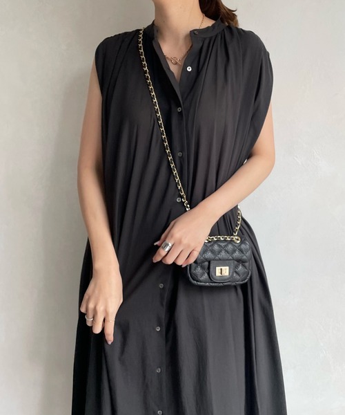 DouDou(ドゥドゥ)の「【WEB限定】 バックギャザーコットンボイルワンピース(ワンピース・レディース・ブラック/ホワイト/イエロー・FREE)」の15枚目の写真