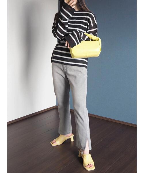 Green　Parks（グリーンパークス）の「ブークレボーダーニットプルオーバー（ニット/セーター・レディース・ベージュ/ホワイト/ブラック・FREE）」の10枚目の写真