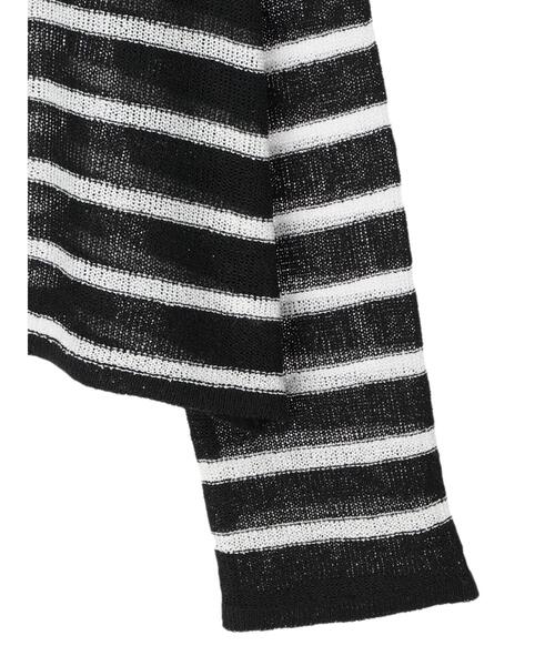 Green　Parks（グリーンパークス）の「ブークレボーダーニットプルオーバー（ニット/セーター・レディース・ベージュ/ホワイト/ブラック・FREE）」の16枚目の写真