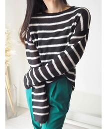 Green　Parks | ブークレボーダーニットプルオーバー(ニット/セーター)