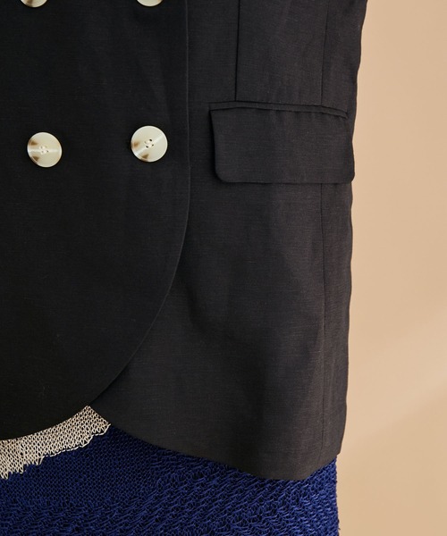 ADAM ET ROPE'（アダムエロペ）の「【WEB限定】ノーカラーリネンジレ（その他アウター・レディース・ブラック/ベージュ系その他・FREE）」の15枚目の写真