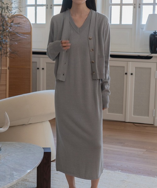 MUYMONA(ムイモナ)の「V-neck pale tone cardigan mmw22s006【MUYMONA】【2022SS】(カーディガン/ボレロ・レディース・ベージュ/ミント/グレー・FREE)」の19枚目の写真