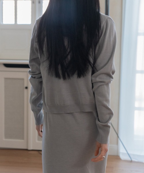 MUYMONA(ムイモナ)の「V-neck pale tone cardigan mmw22s006【MUYMONA】【2022SS】(カーディガン/ボレロ・レディース・ベージュ/ミント/グレー・FREE)」の18枚目の写真