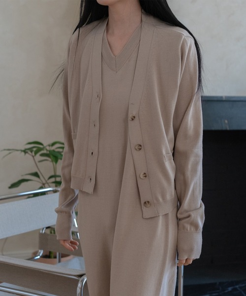 MUYMONA(ムイモナ)の「V-neck pale tone cardigan mmw22s006【MUYMONA】【2022SS】(カーディガン/ボレロ・レディース・ベージュ/ミント/グレー・FREE)」の22枚目の写真